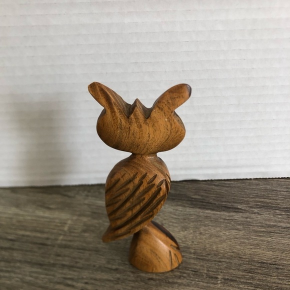 Hand Carved Folk Art Wooden Owl - Picture 6 of 10
